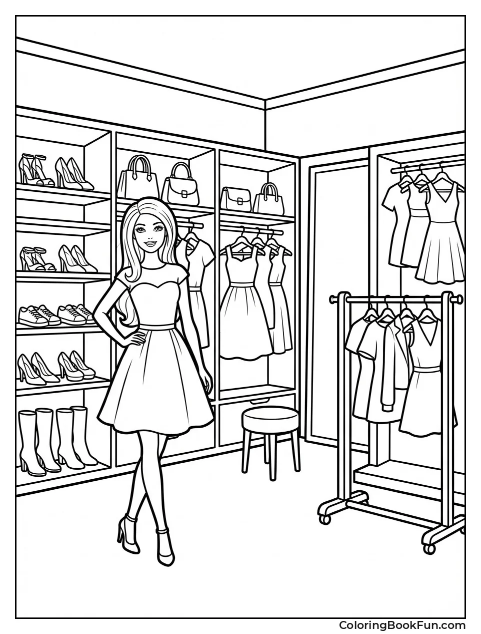 Rows of Dresses and Shoes