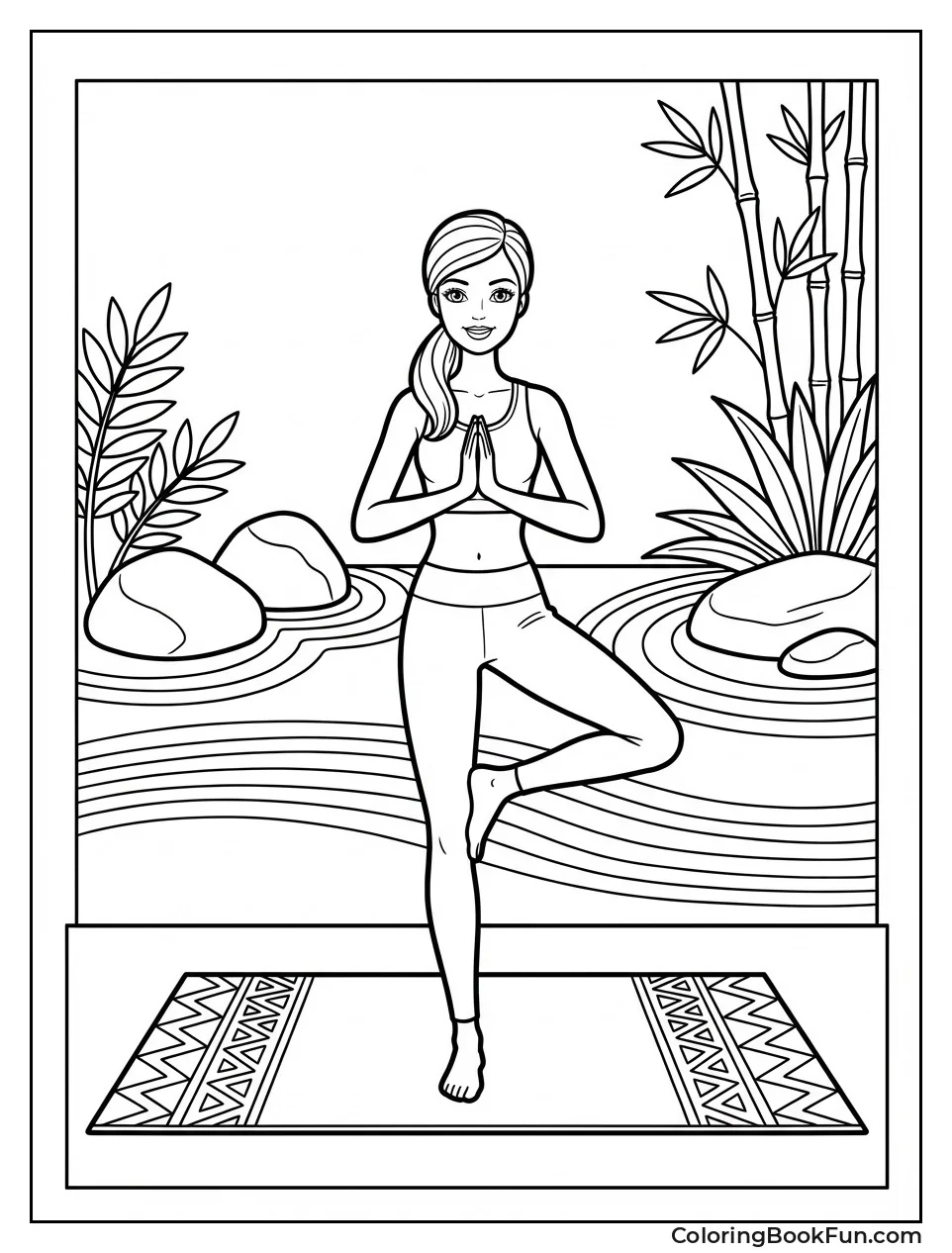Barbie Poses in Yoga