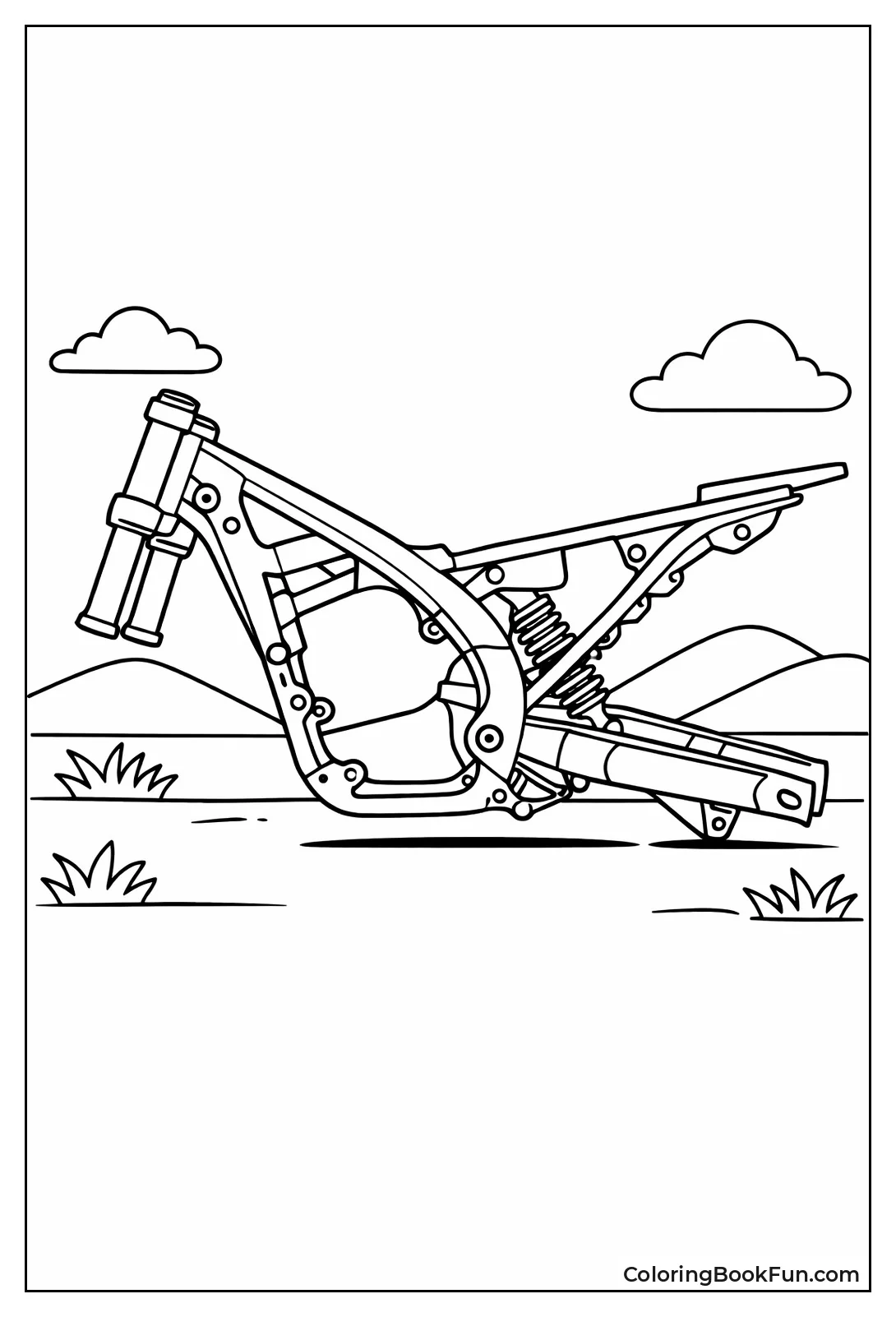 Bare Motorcycle Skeleton Frame