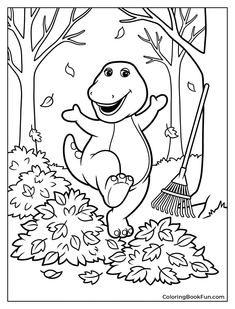 Jumping Autumn Leaves Piles