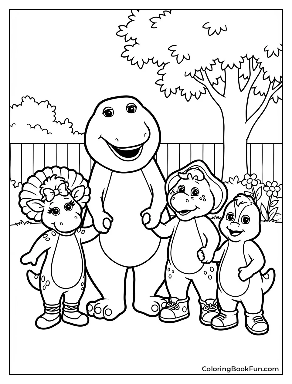 Dino Friends Hold Hands