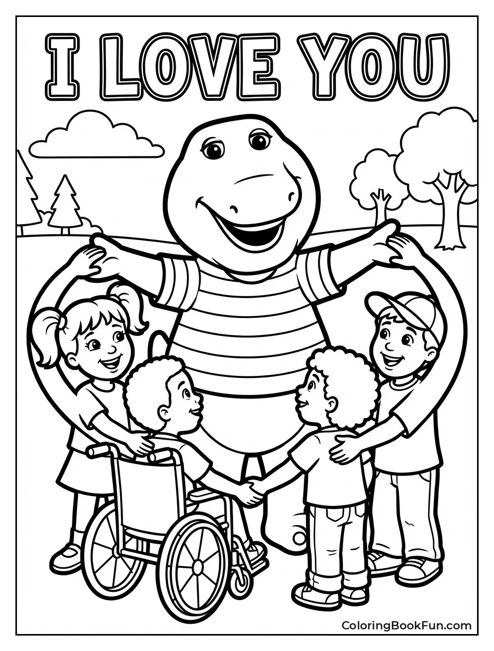 Barney Hugs Children Heart