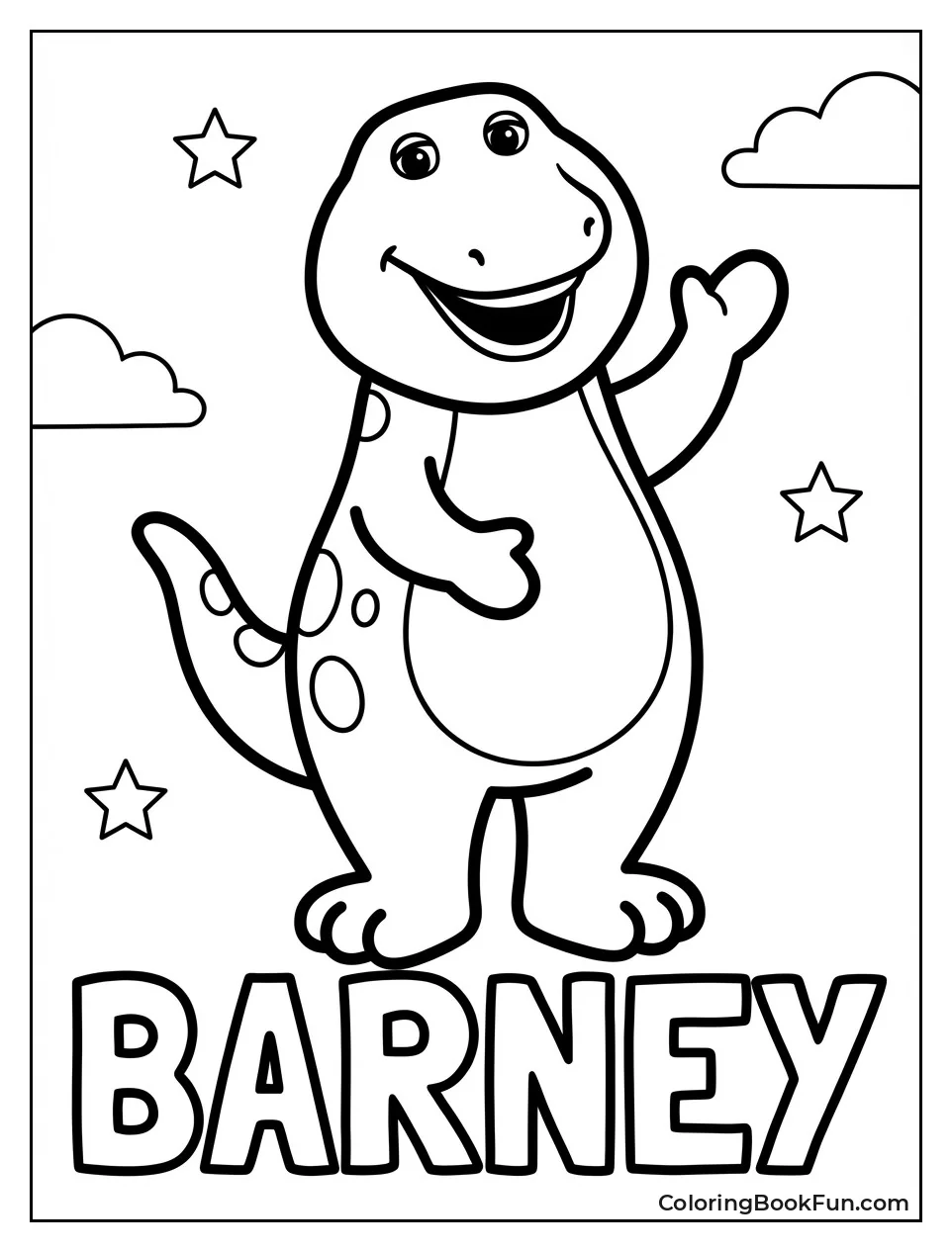 Barney Waves Hello Smiling