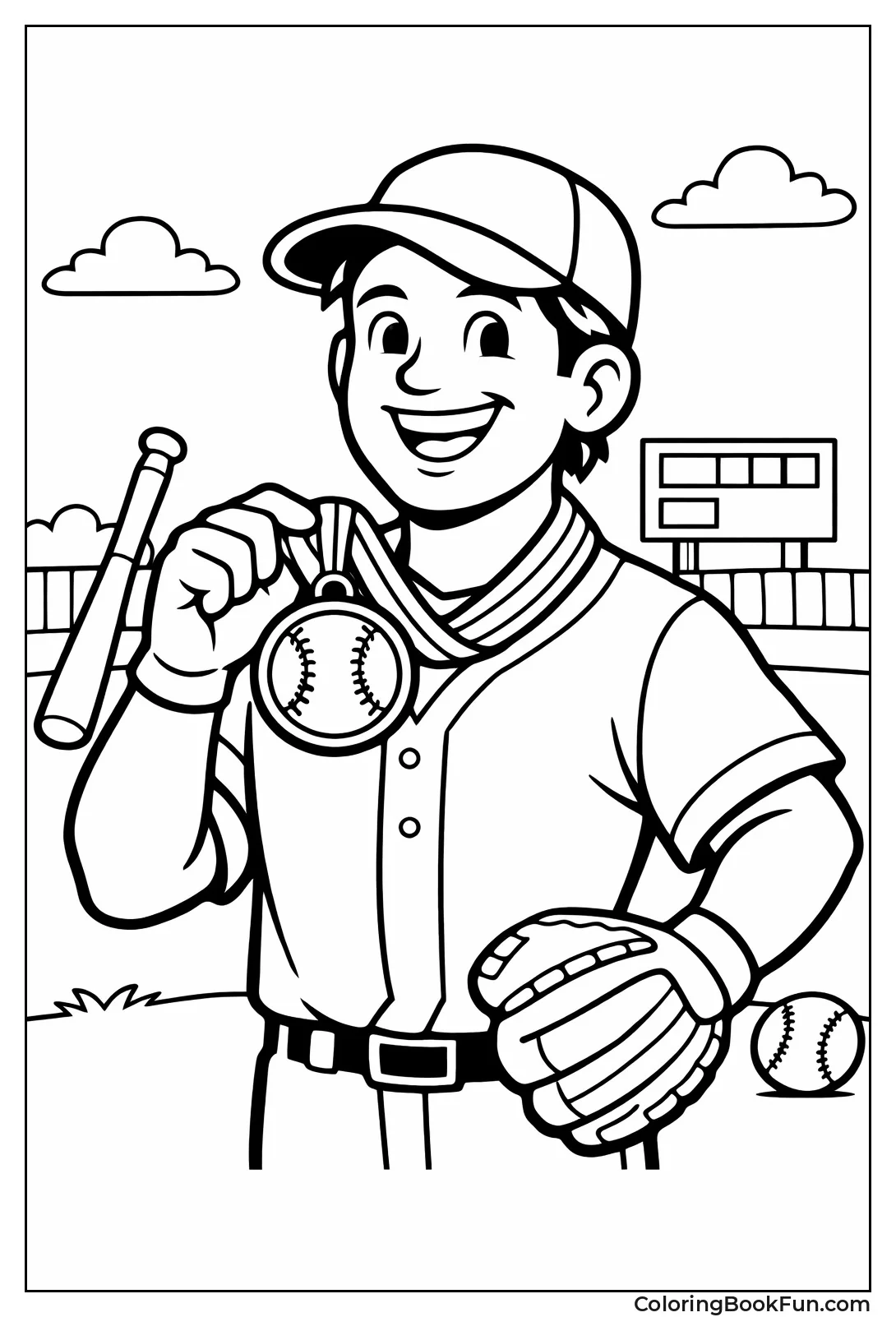 Player Wears Gold Medal