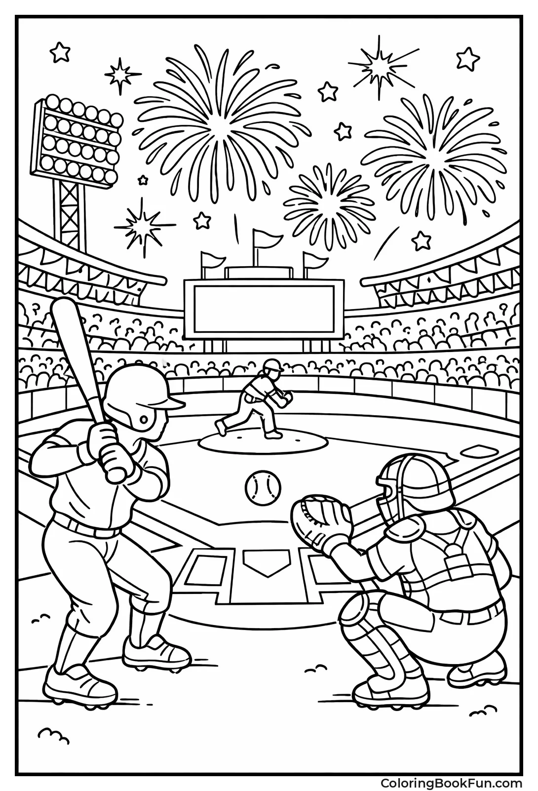 Night Stadium with Lights