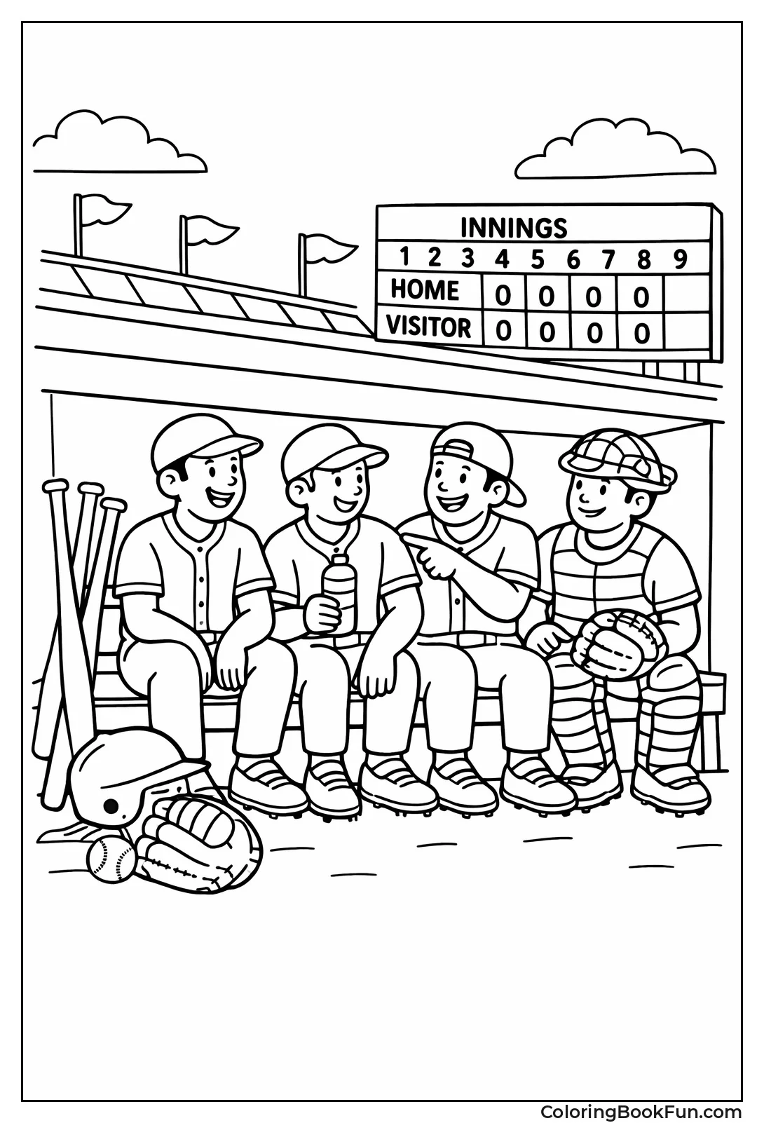 Players Chat in Dugout