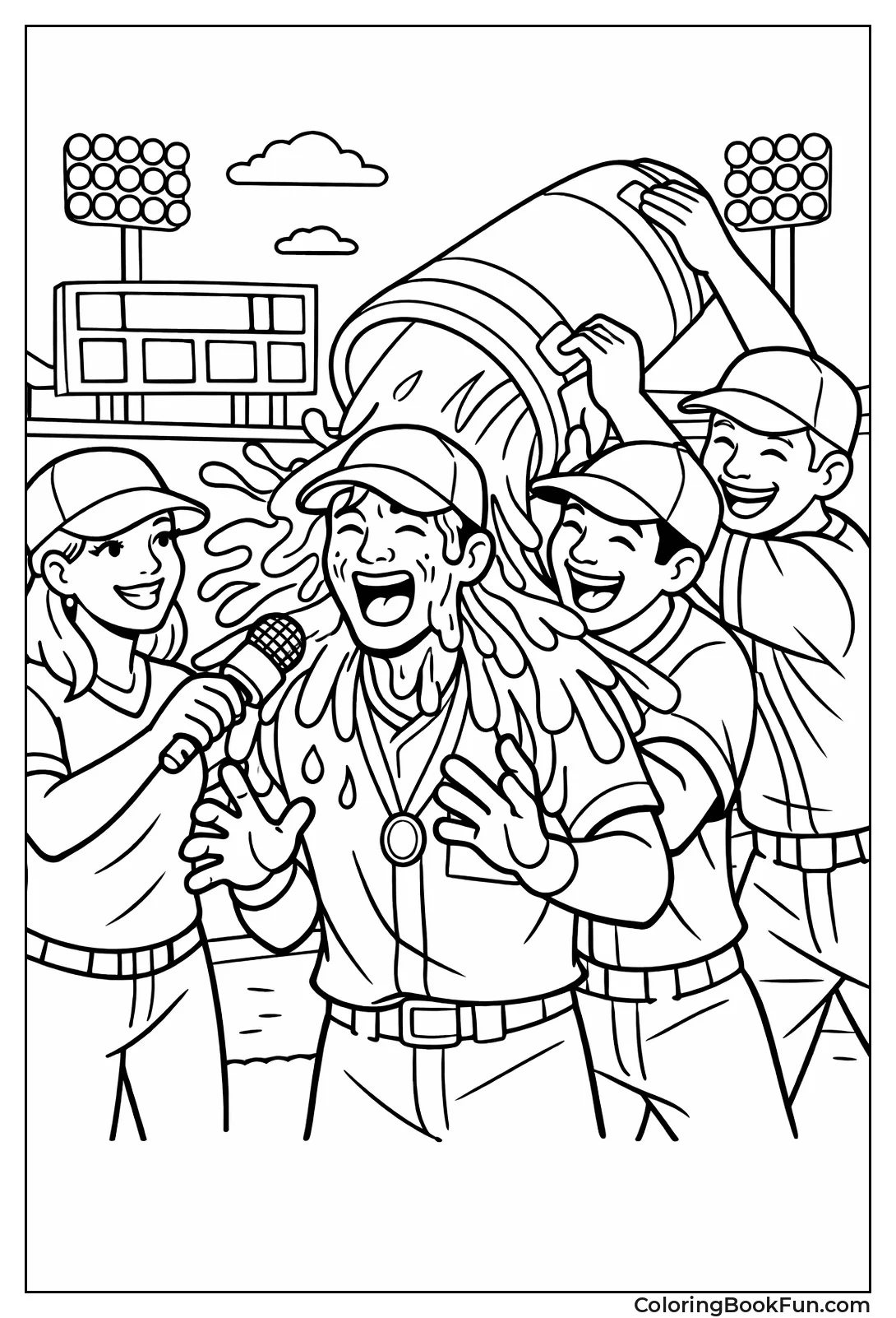 Teammates Dump Gatorade Bath