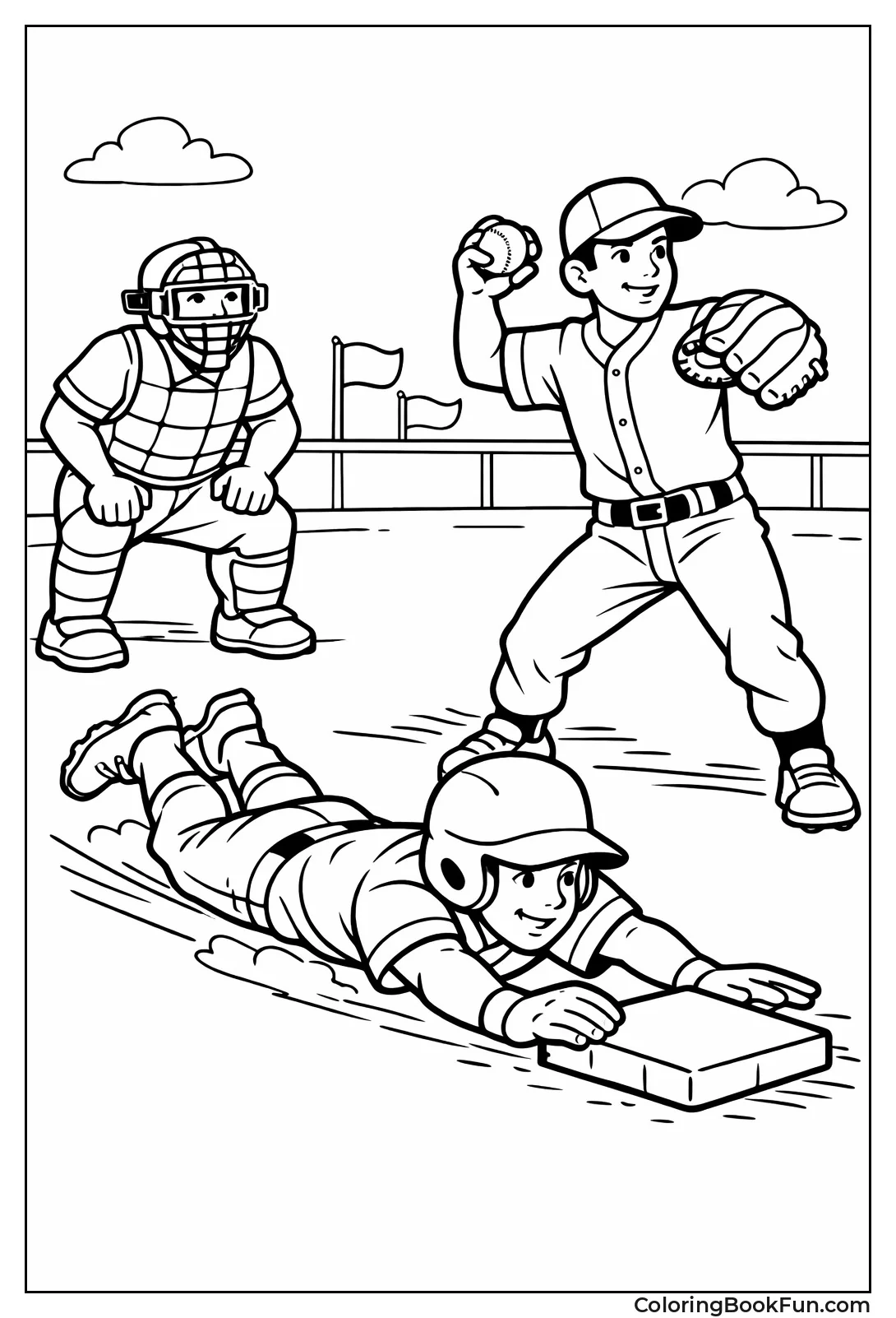 Runner Dives to Second