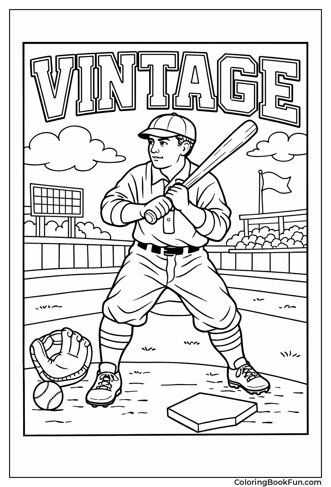 Old Player Holds Bat