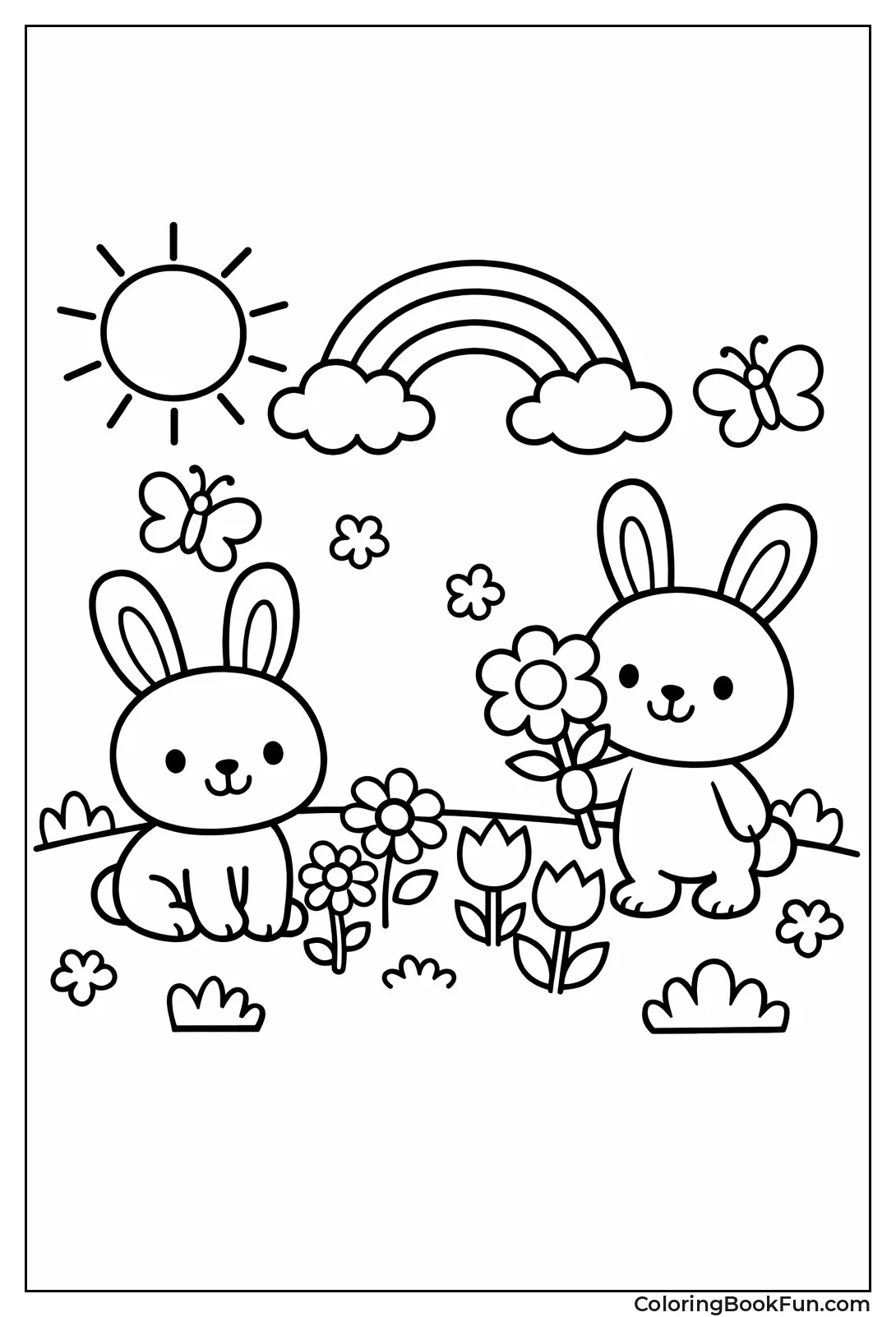 Simple Flower and Bunny Shapes