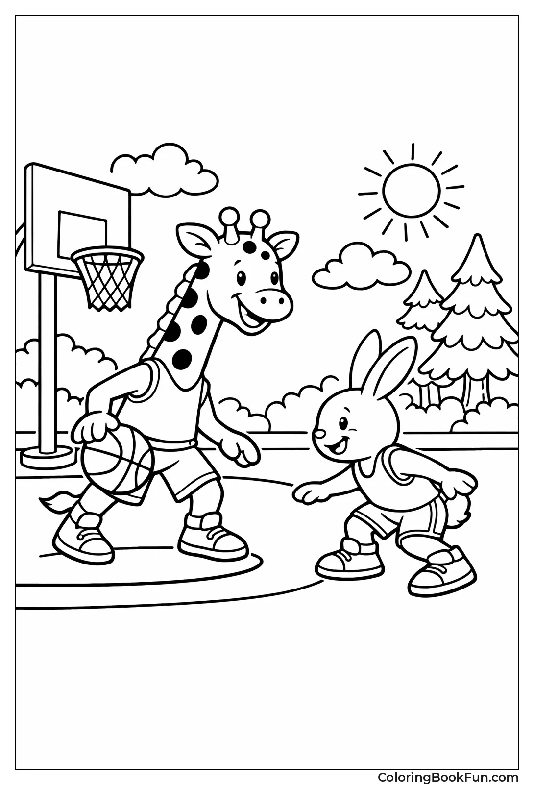 Giraffe Plays One-on-One