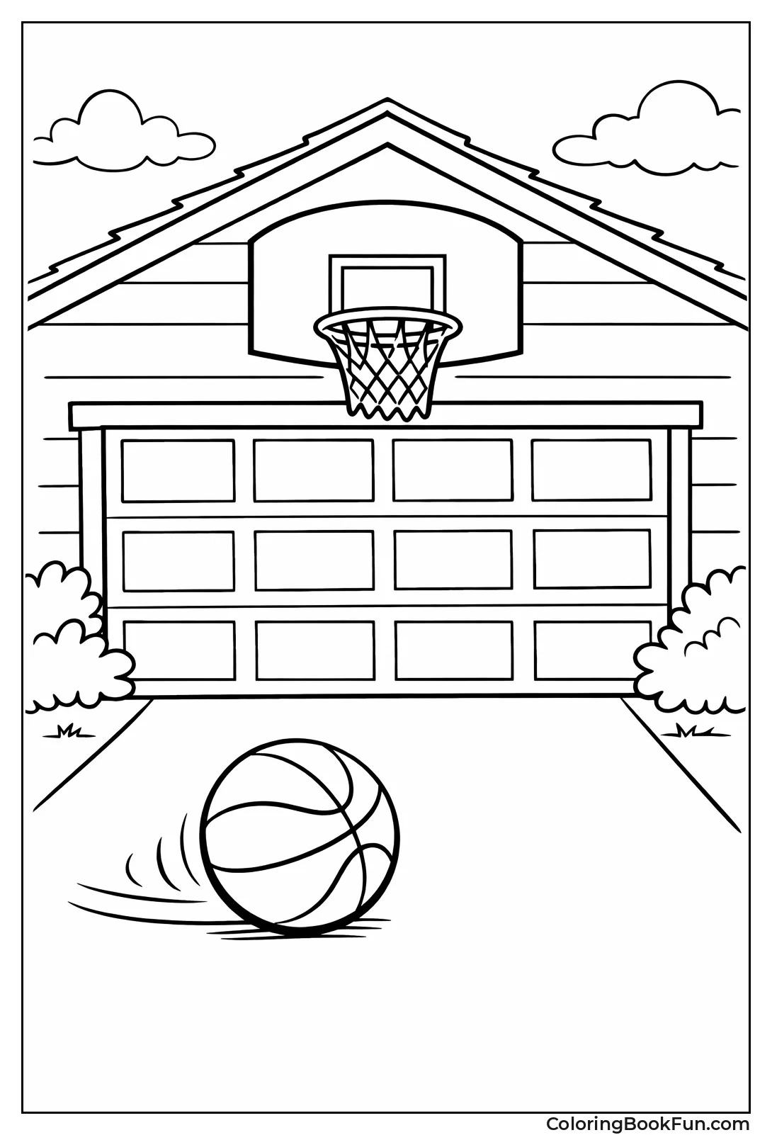 Driveway Hoop above Garage