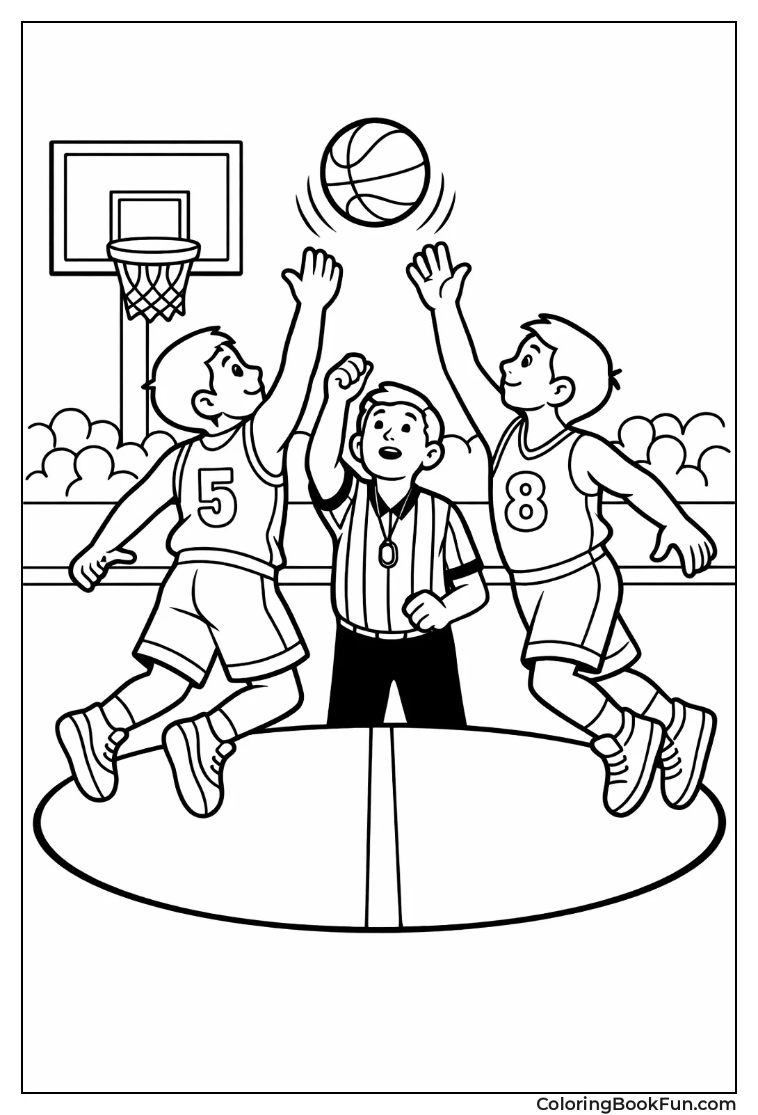 Players Jump for Tip-Off