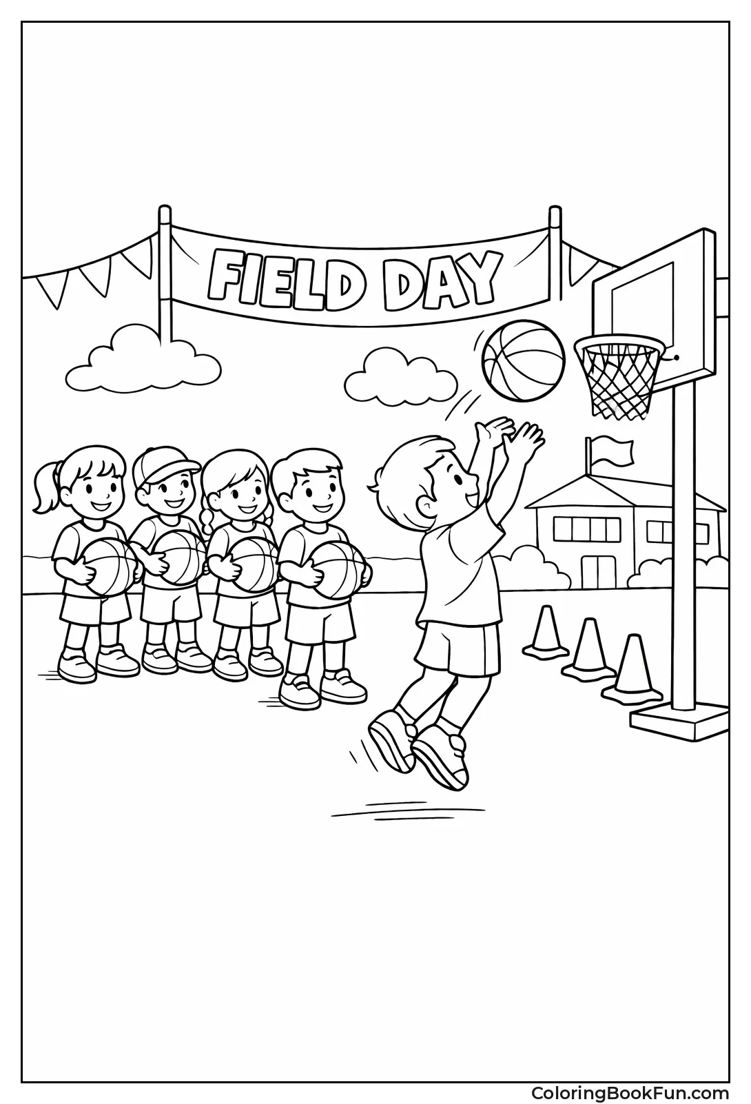 Kids Line Up for Hoops