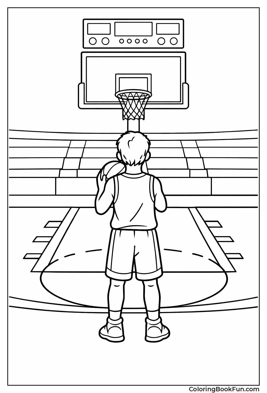 Player Aims Free Throw Shot