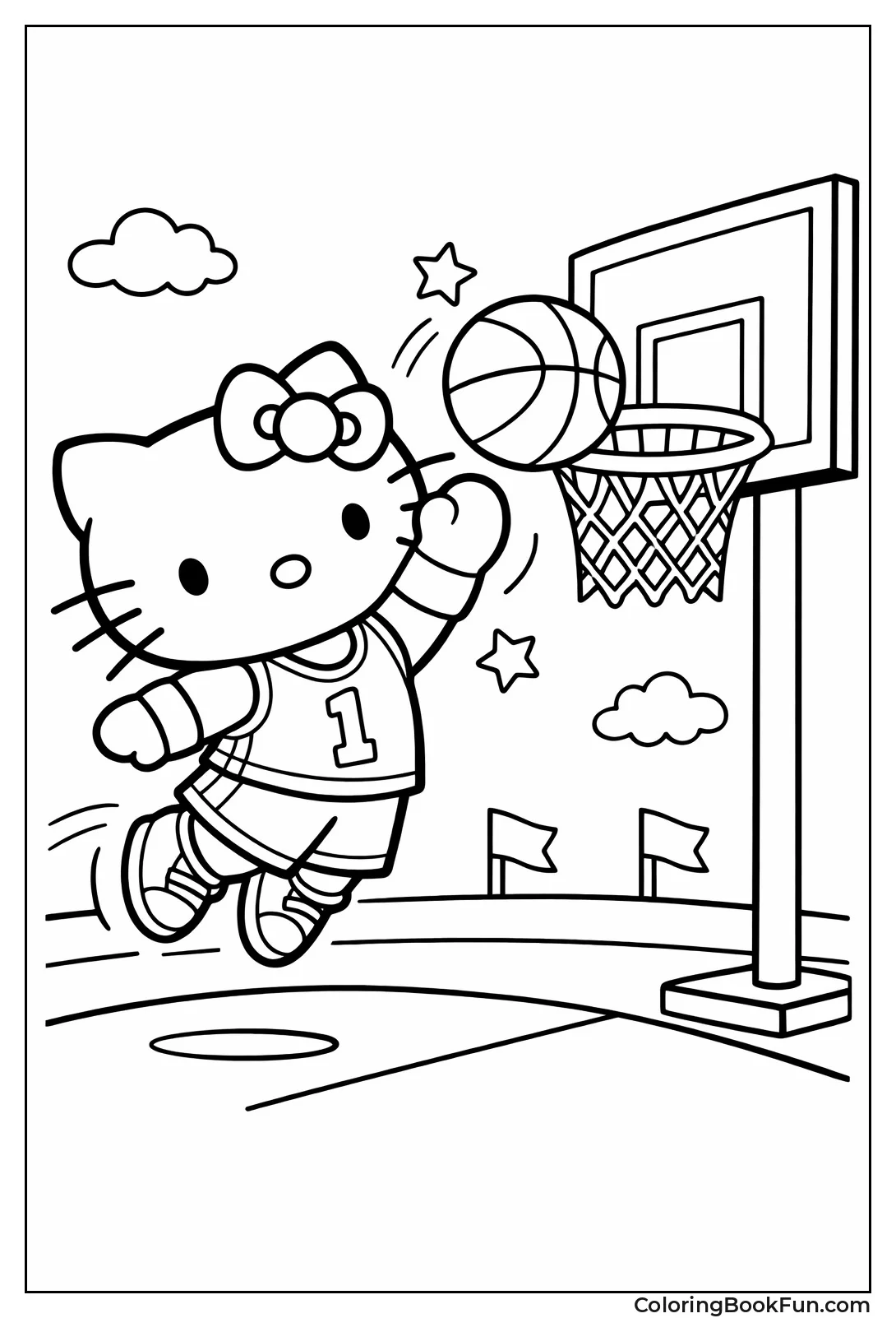 Hello Kitty Shoots Hoop