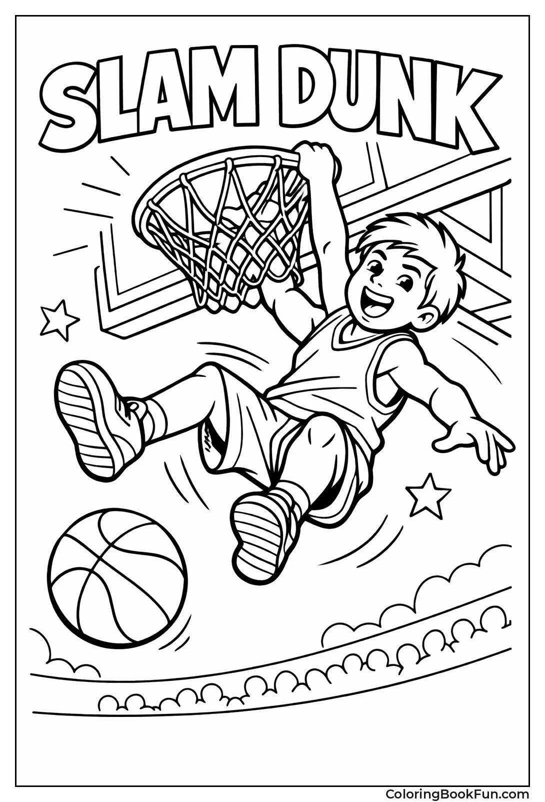 Player Hangs on Rim After Dunk