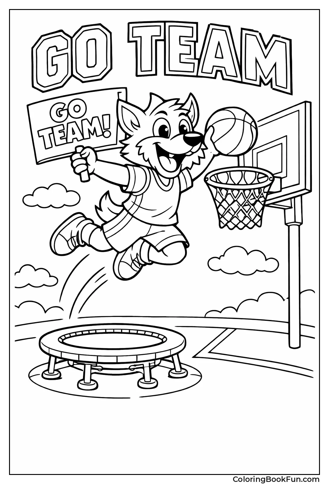 Mascot Dunks from Trampoline