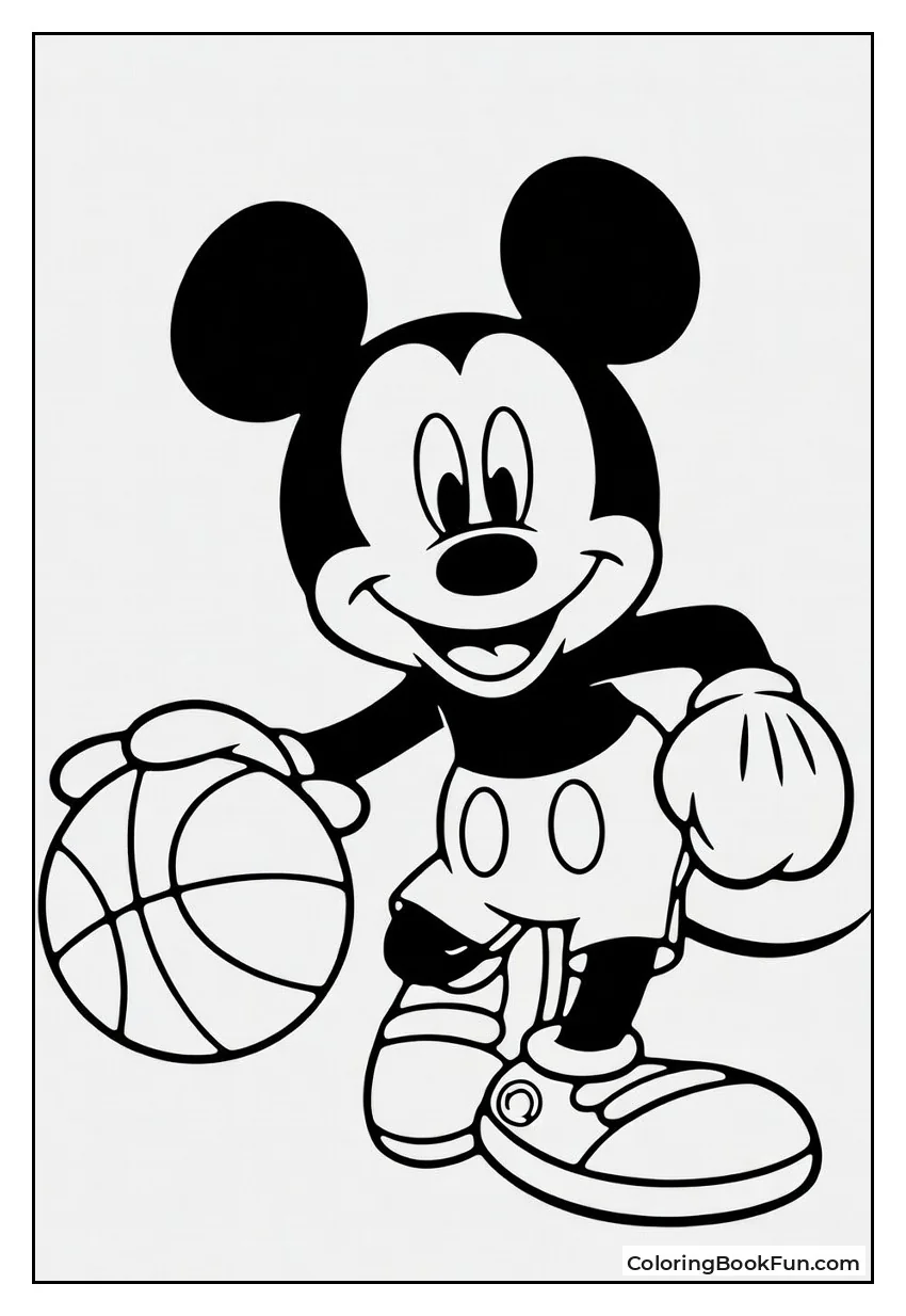Mickey Mouse Dribbling Basketball