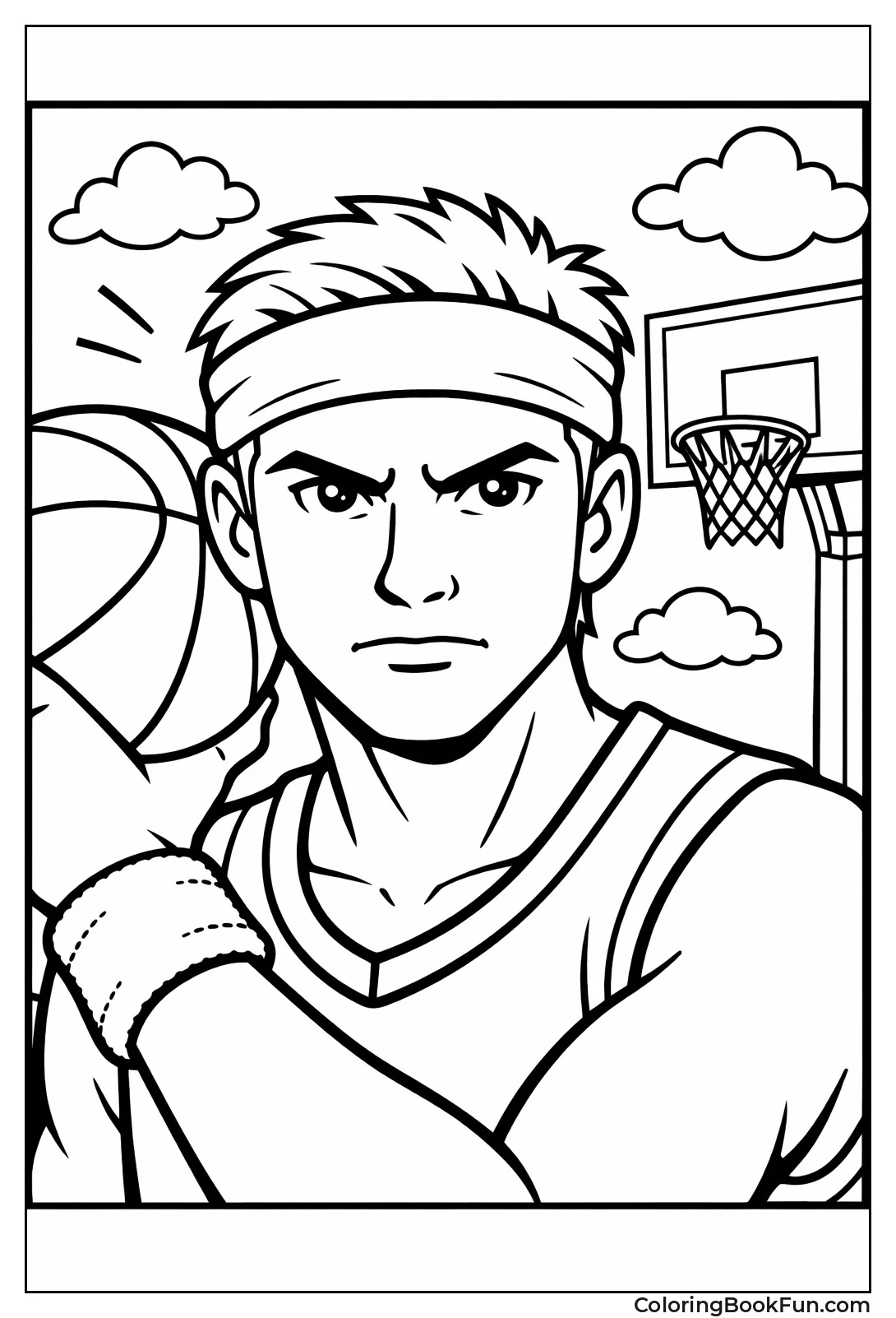 Determined Player with Headband