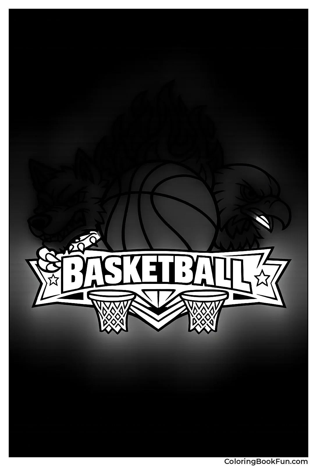 Flaming Basketball Team Logo