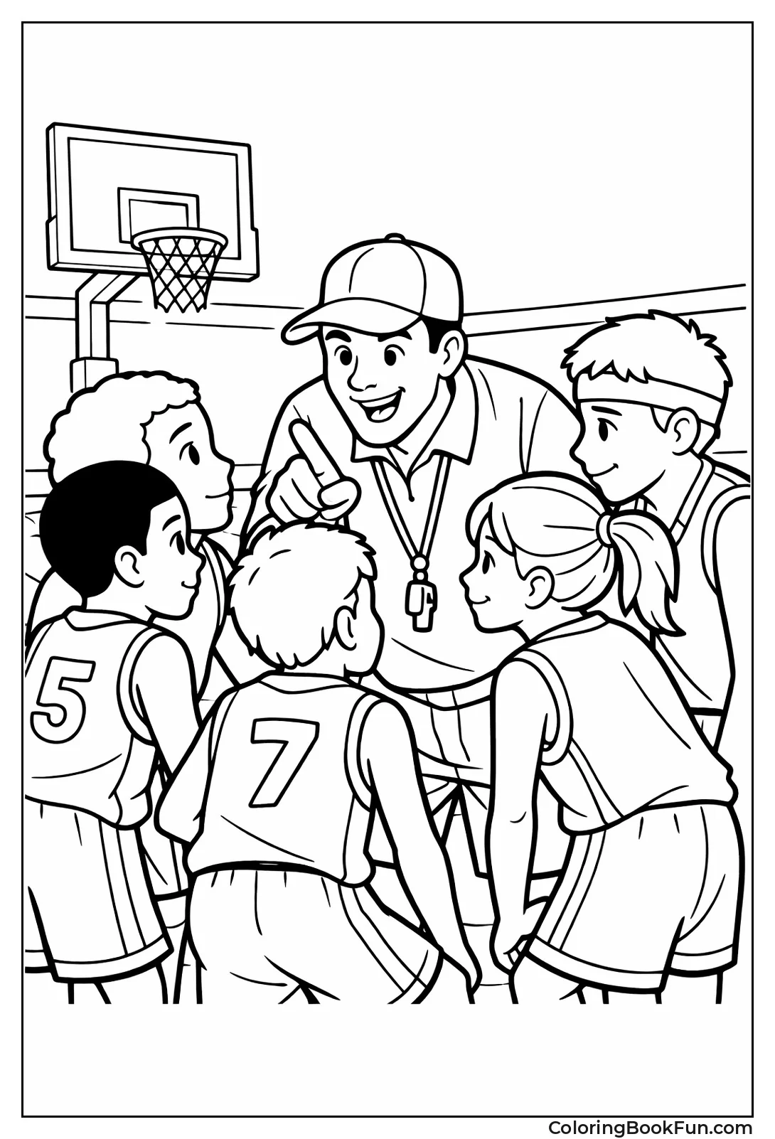 Team Huddles with Coach Pointing