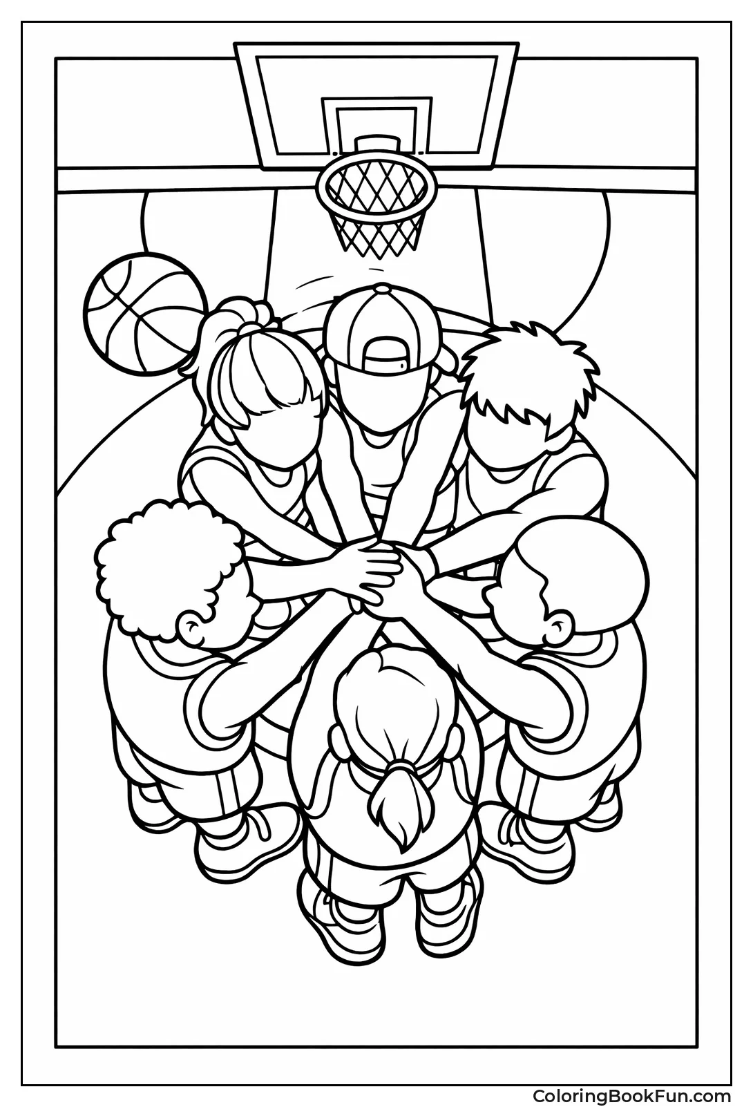 Team Stacks Hands in Circle