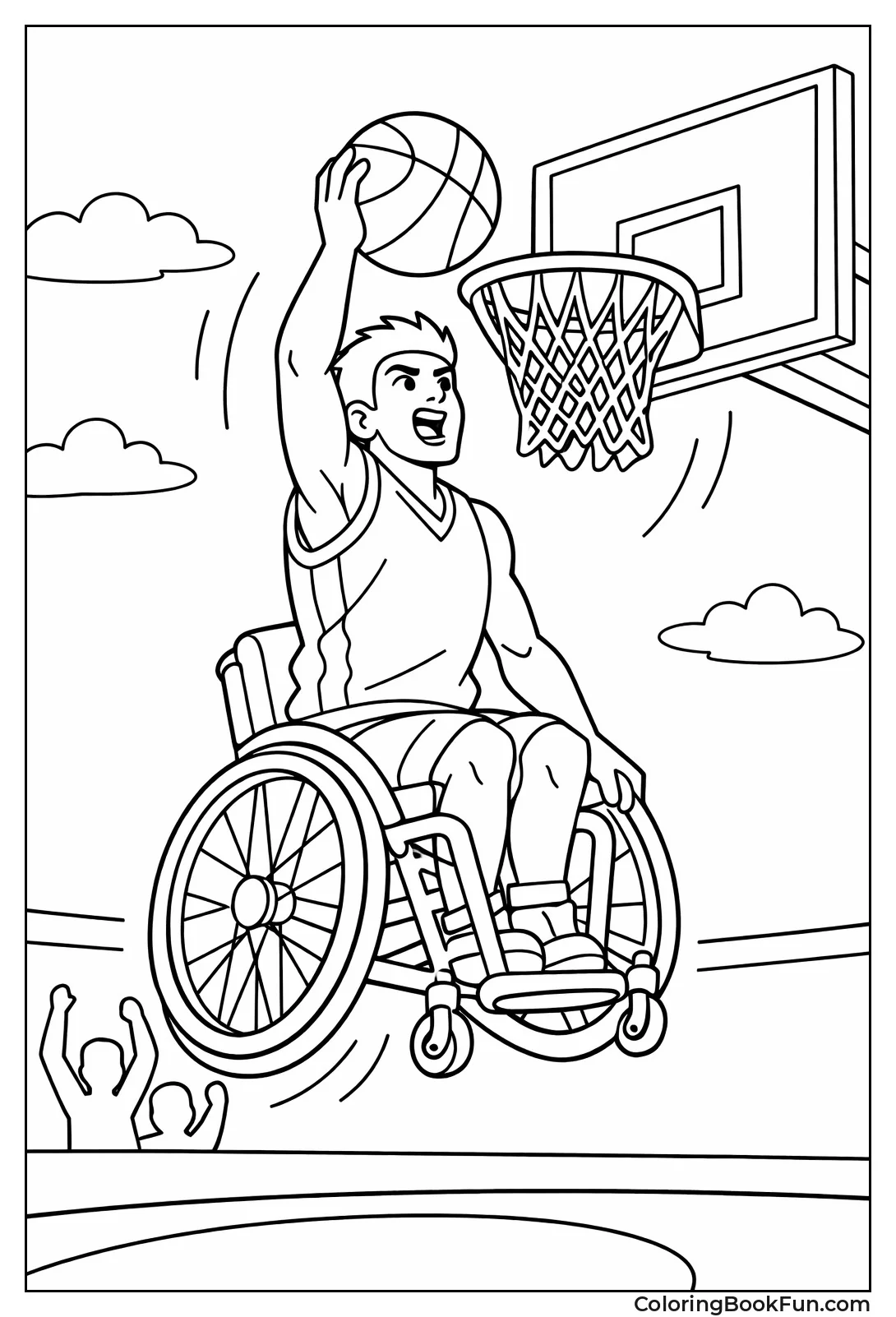 Wheelchair Player Slams Dunk