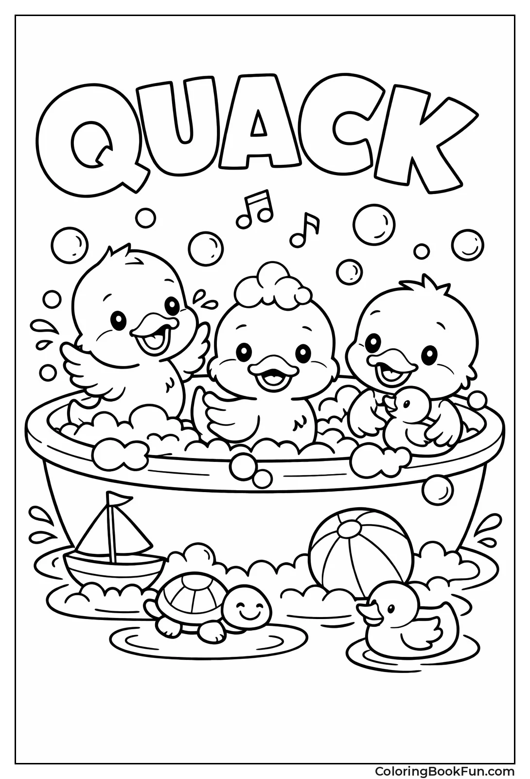 Bathing Ducklings with Bubbles