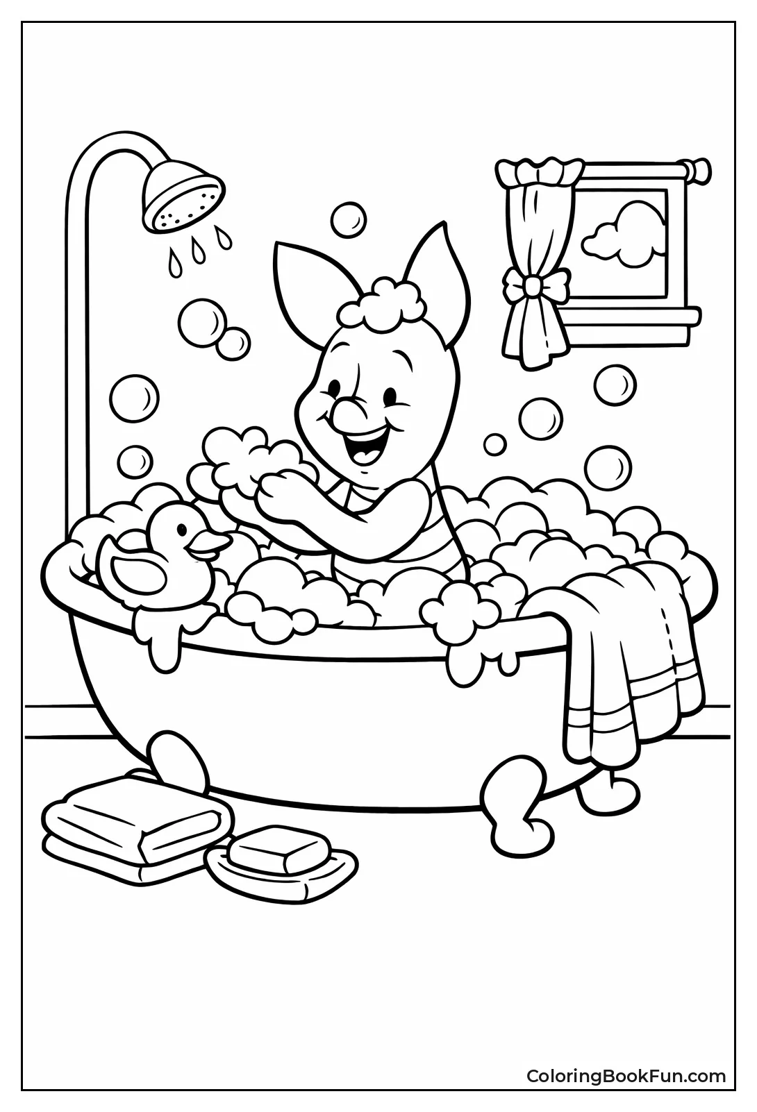 Piglet Bathes with Ducky