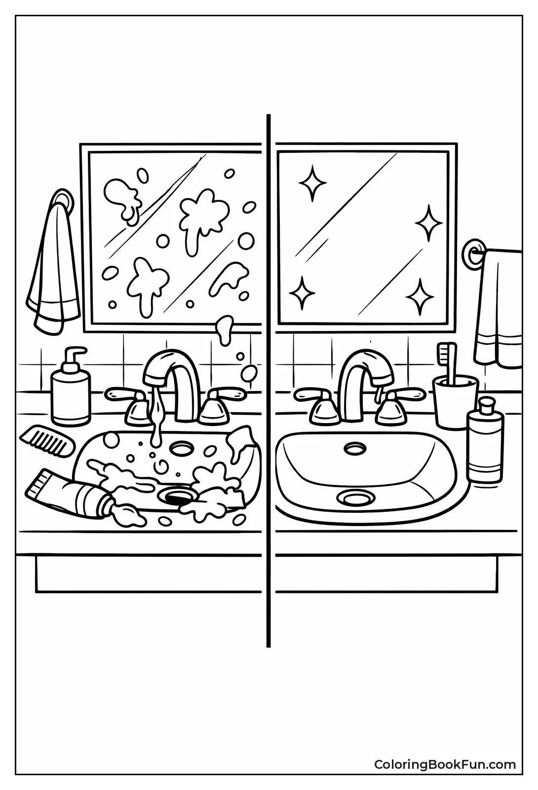 Messy and Clean Sinks