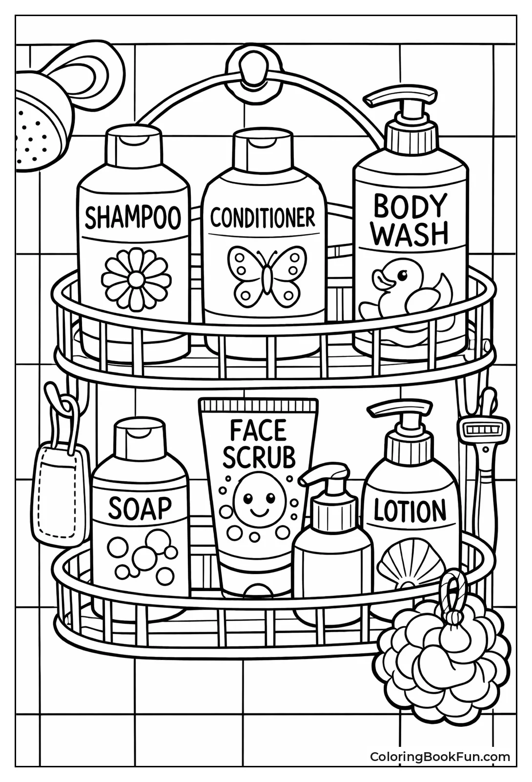 Shampoo Bottles on Shelf