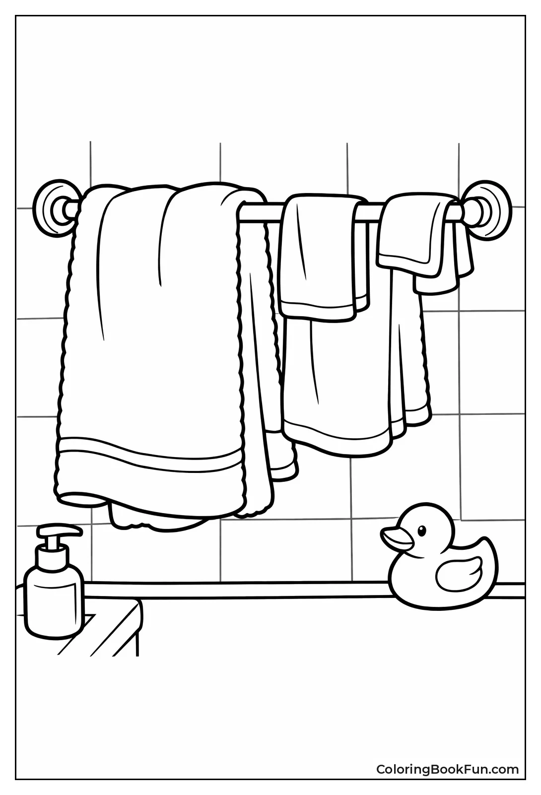 Towels on Hanging Rack