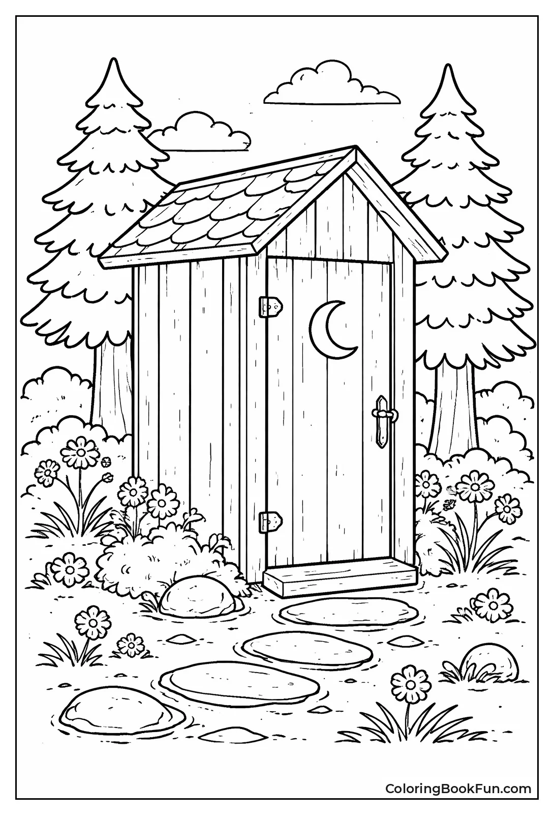 Rustic Forest Outhouse
