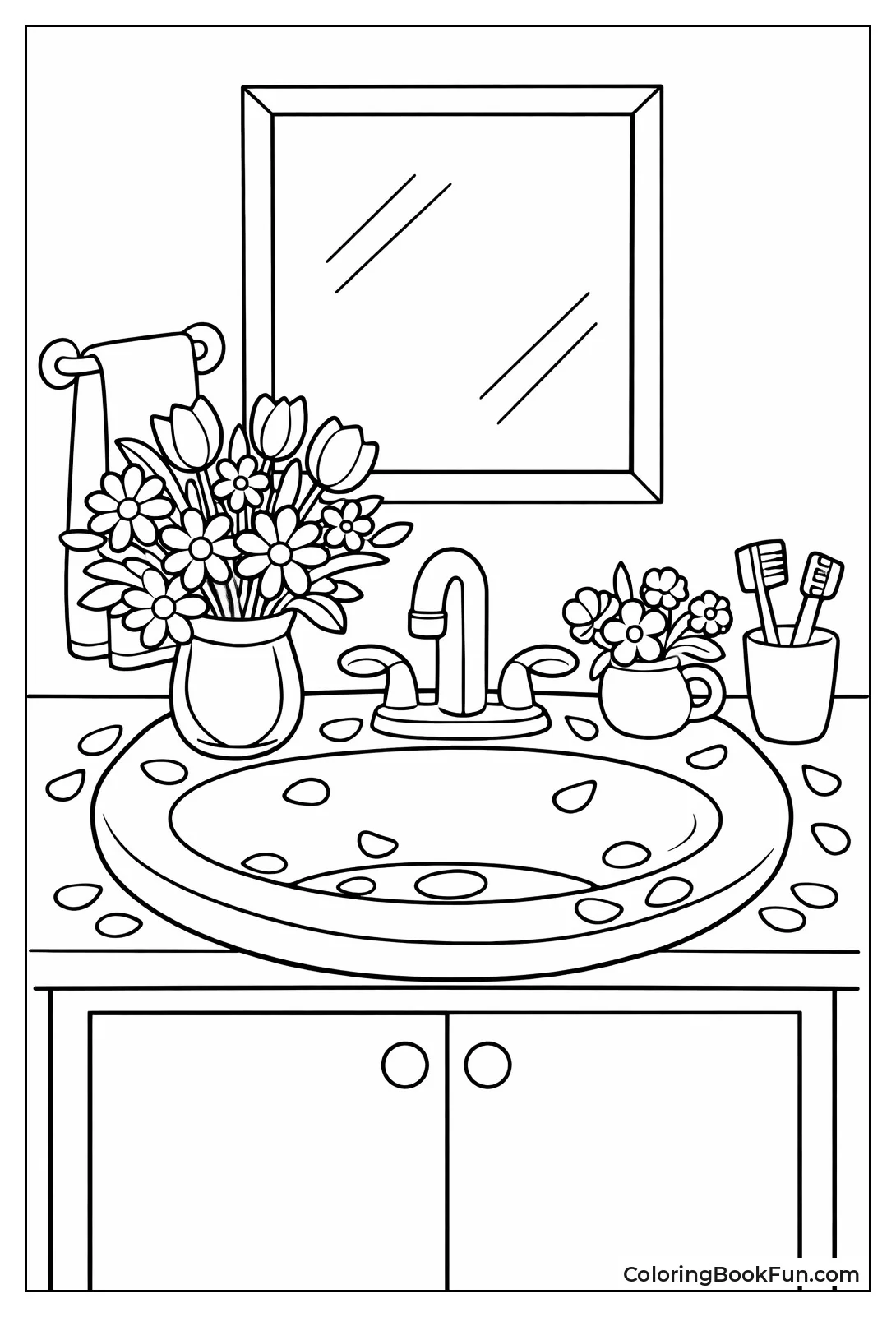 Sink with Flowers