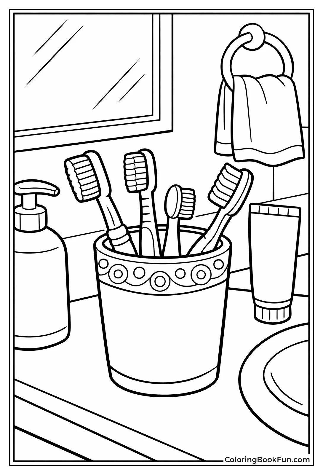 Toothbrushes in Holder