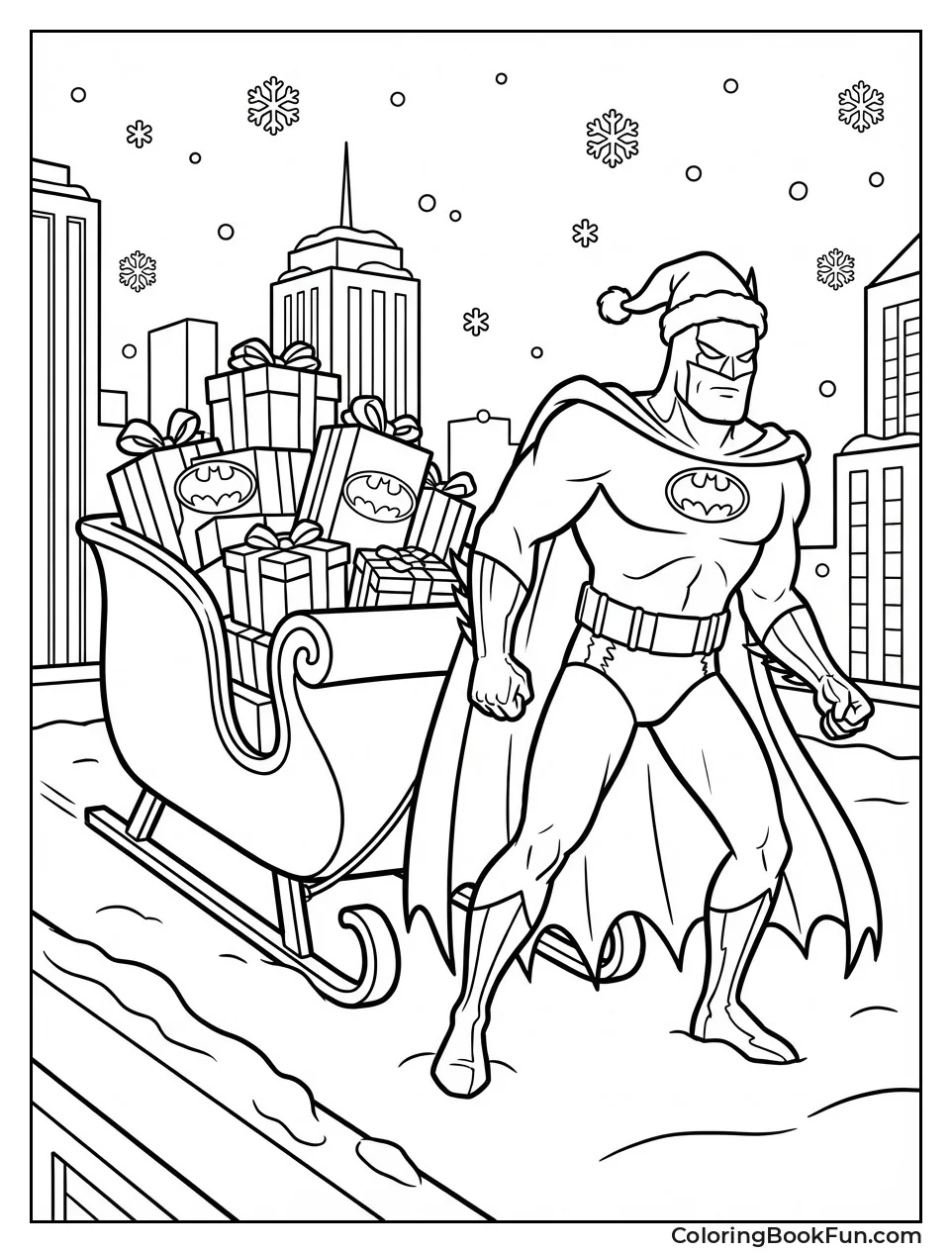 Batman Drives Christmas Sleigh