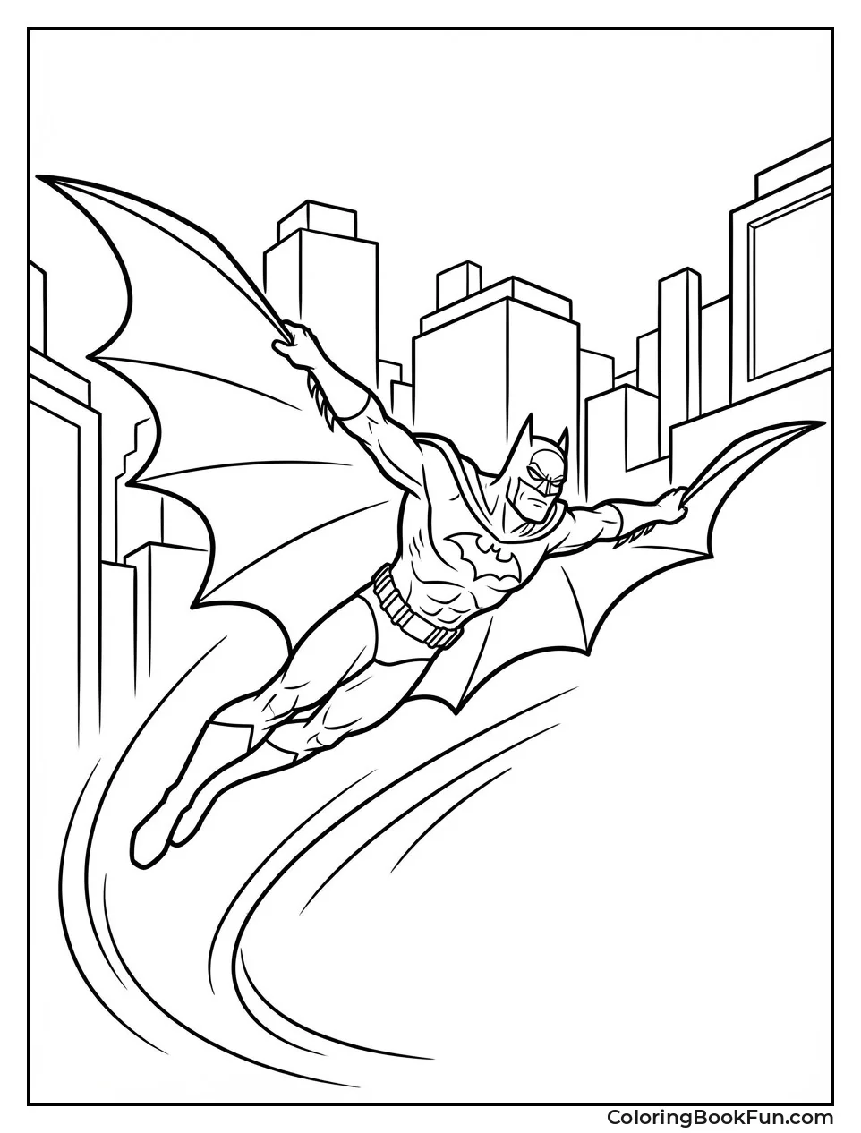 Batman Glides over Rooftops