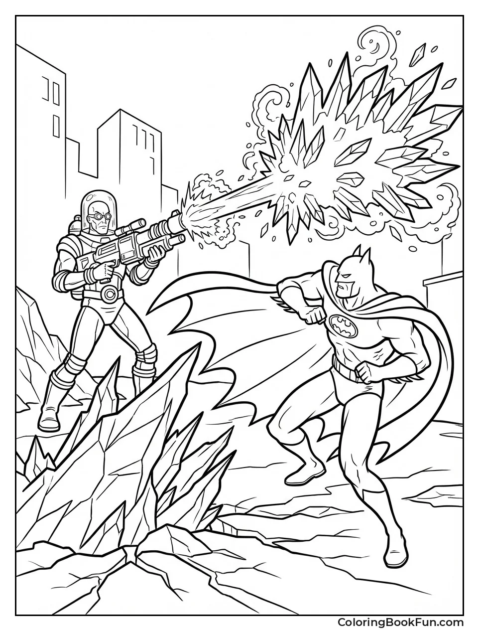 Mr Freeze Fires Ice Ray