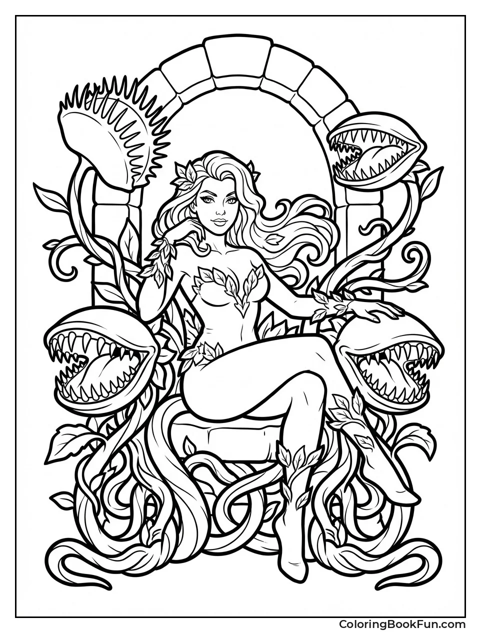 Poison Ivy Sits on Throne
