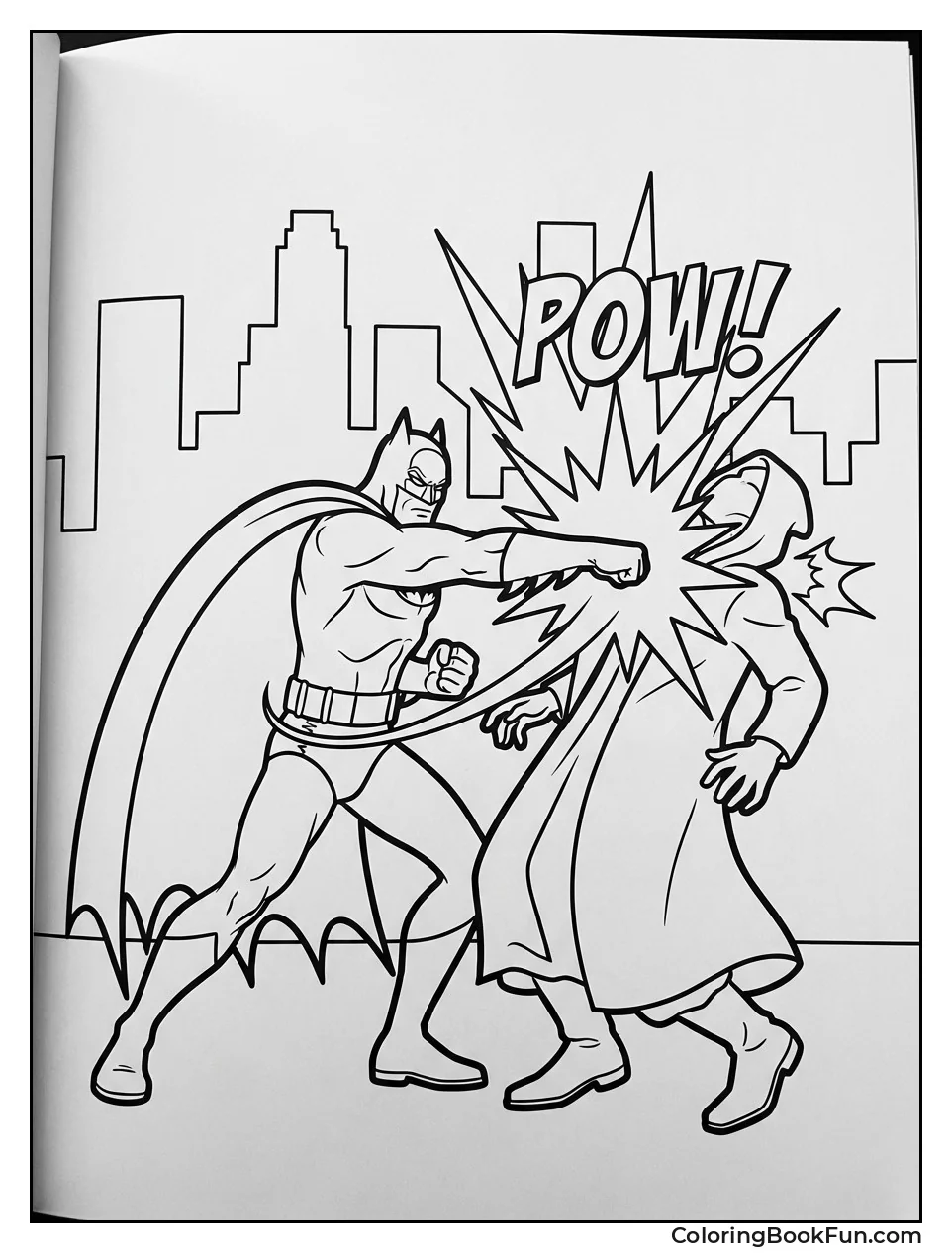 Batman Punches Dark Villain