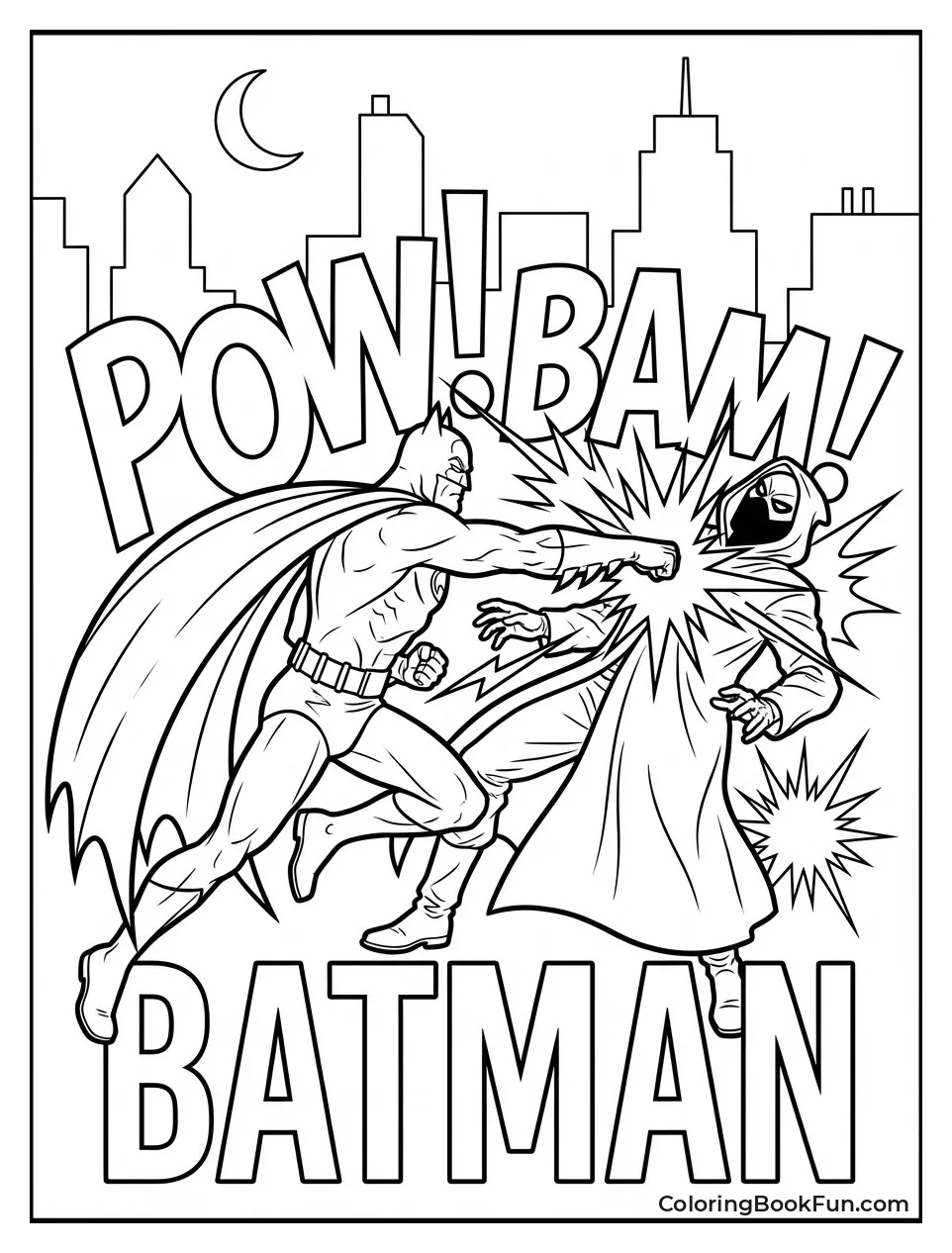 Batman Punches Dark Villain