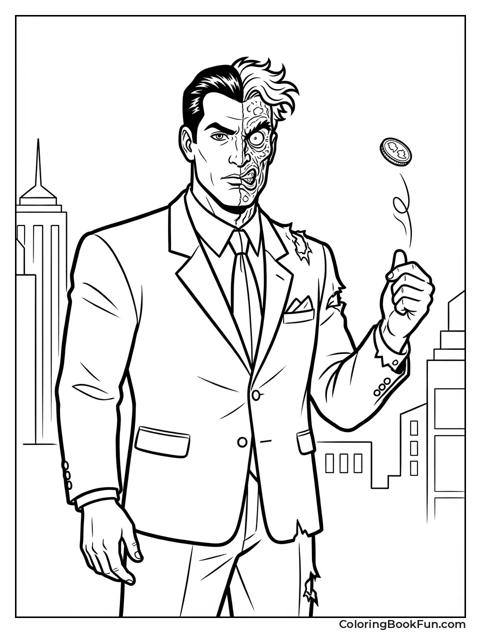 Two-Face Flips Scarred Coin