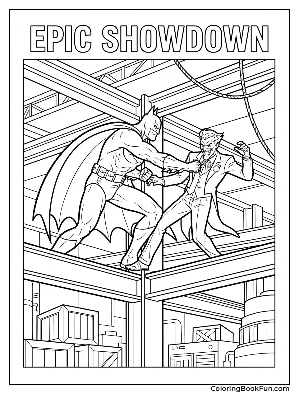 Batman Grapples with Joker