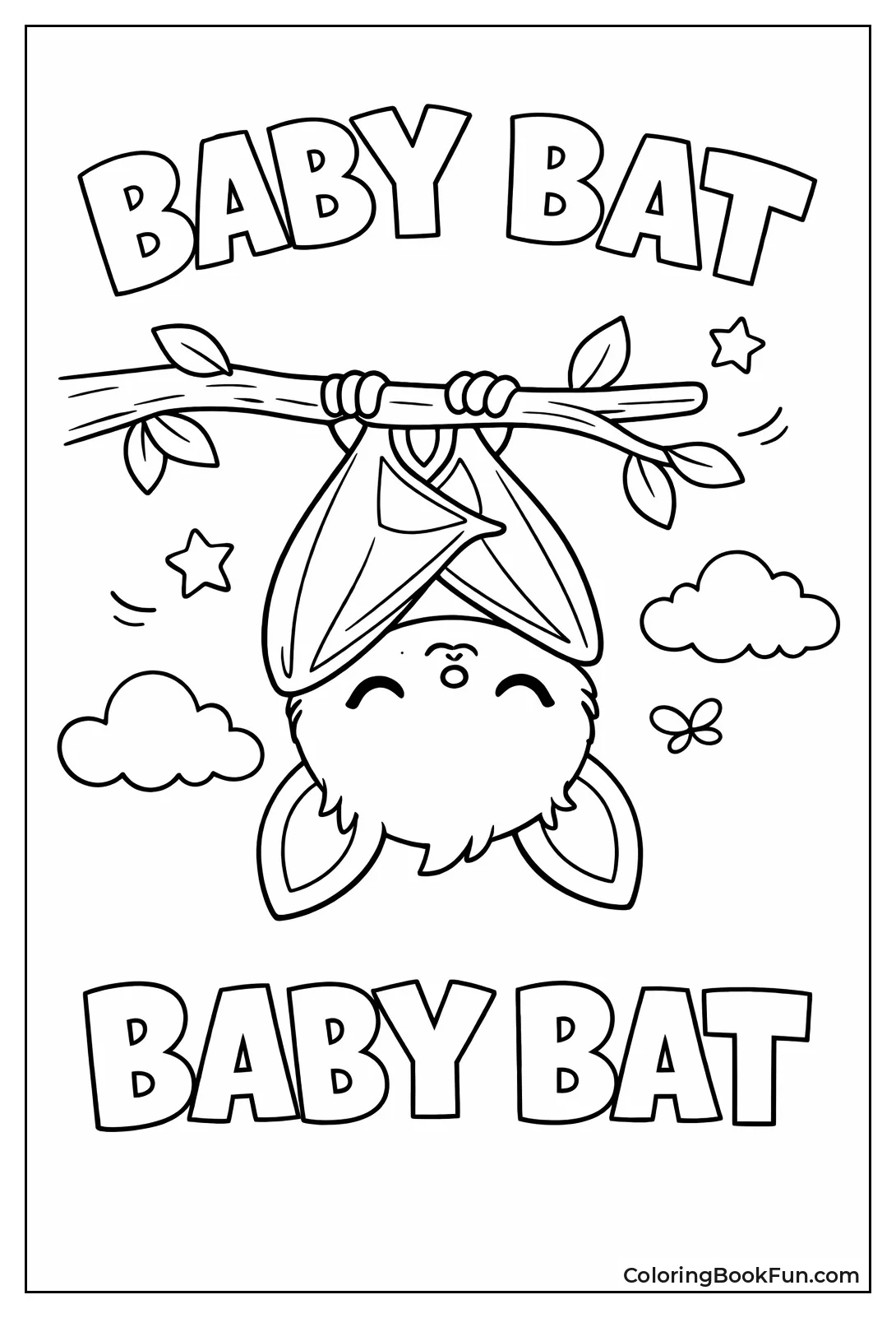 Baby Bat Pup on Twig