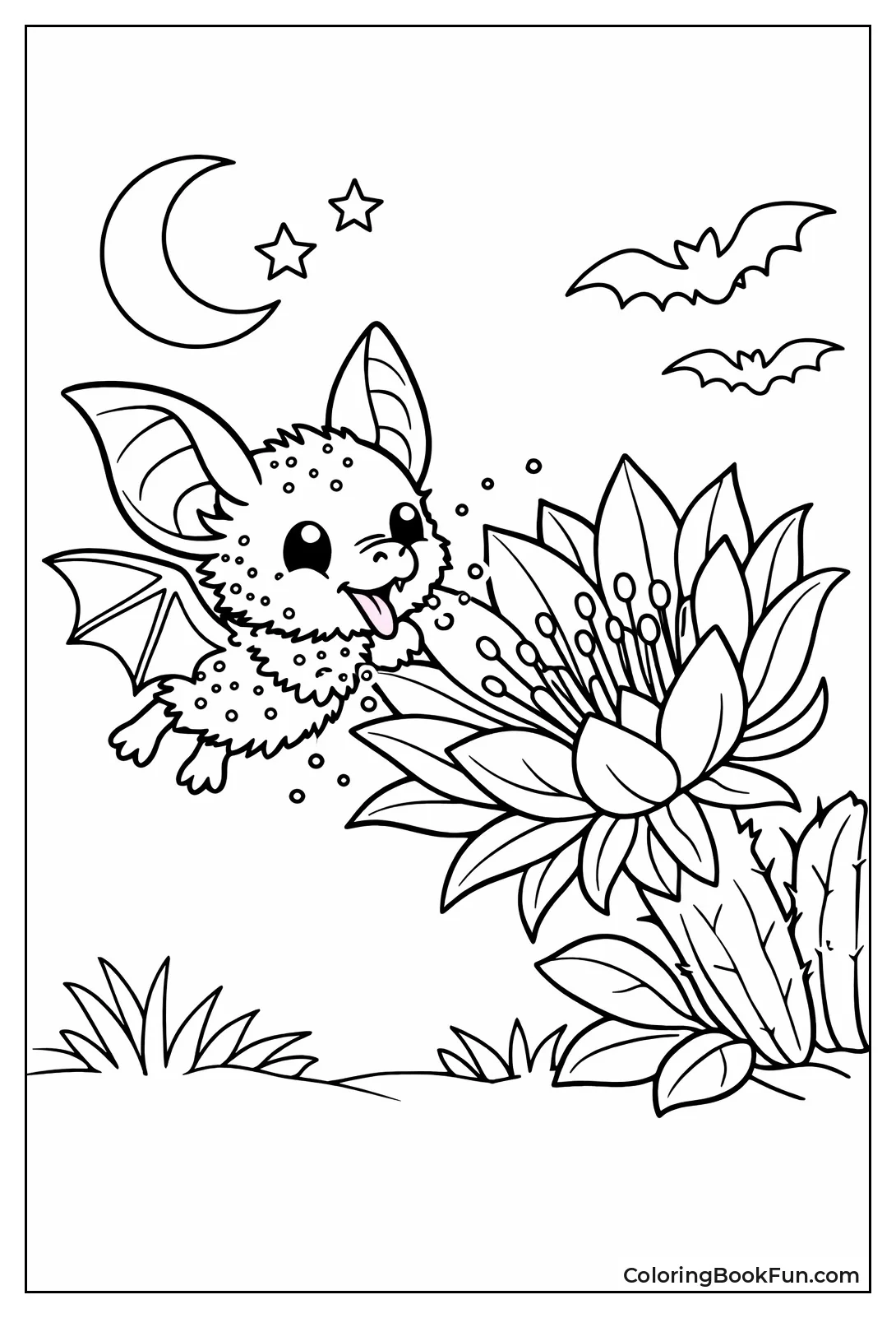 Bat Pollinating Night Flower