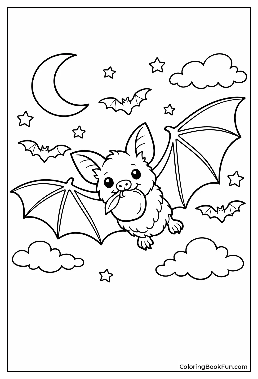 Flying Fruit Bat with Fruit