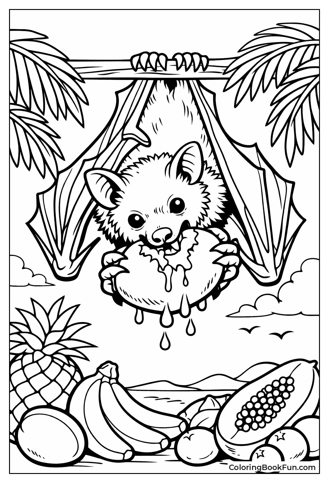 Fruit Bat Eating Mango