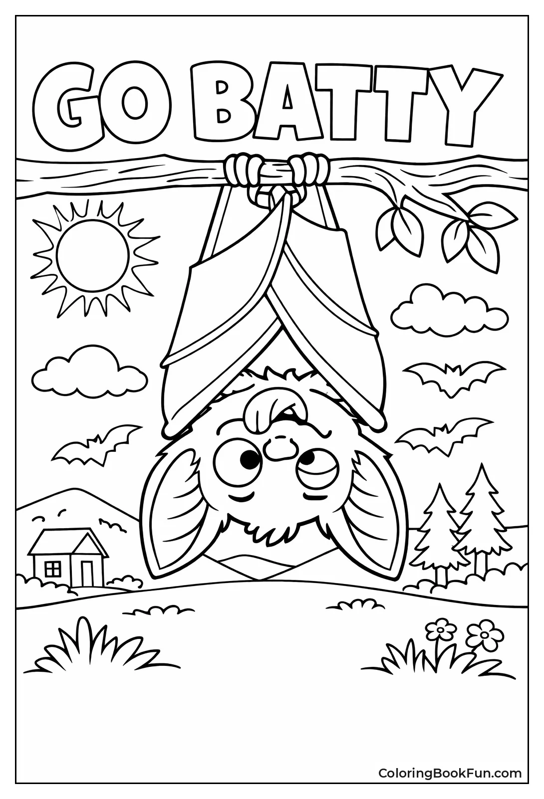 Funny Upside Down Bat