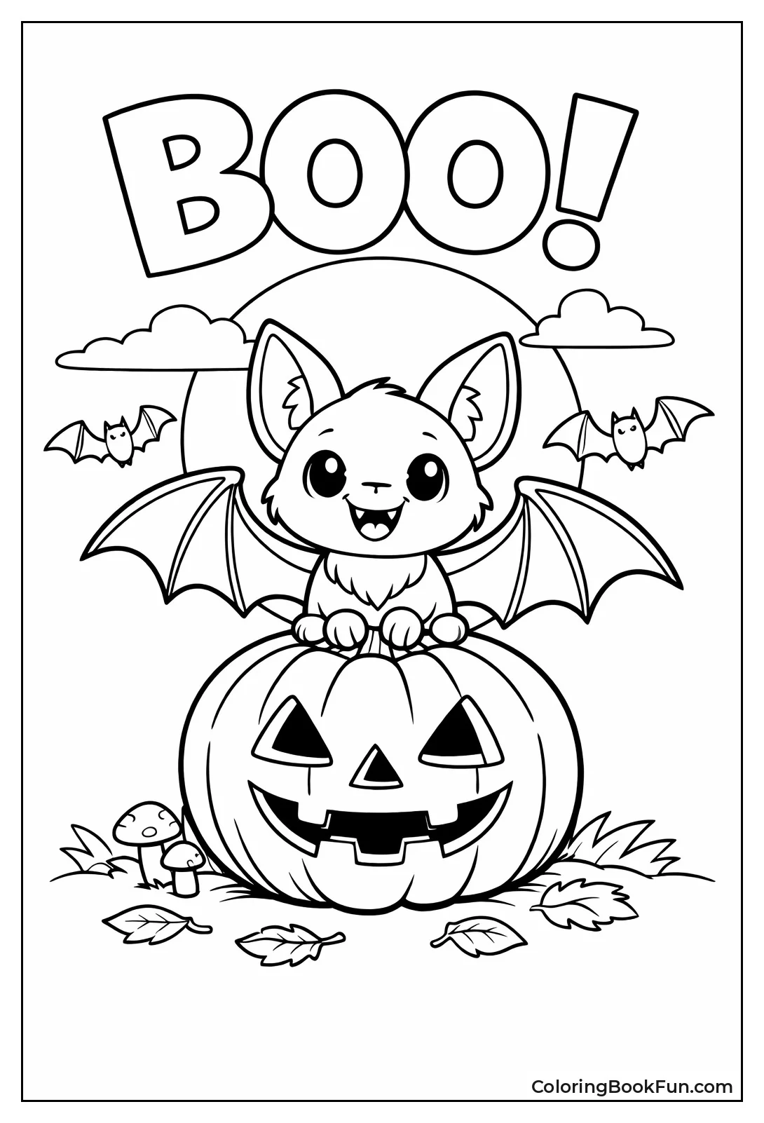 Bat on Halloween Pumpkin